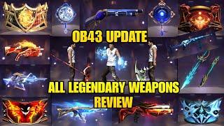 Ob43 Update All Legendary Weapon Skins | Upcoming All Weapon Skins Free Fire | Ob43 All Weapon Skins