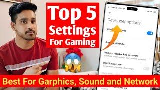 Top 5 Developer options android gaming For free fire and Bgmi | Gaming settings in developer options