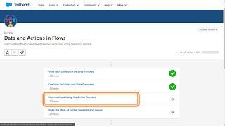 Communicate Using the Action Element || Data and Actions in Flows