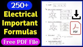 electrical most important formulas free PDF file || Electrical Formulas PDF file download