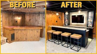 DIY Basement Bar Build Start to Finish | Renovation Time Lapse