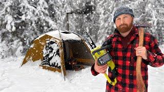 Surviving a Winters Night in a Hot Tent | Cozy Winter Camping