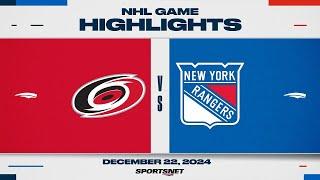 NHL Highlights | Hurricanes vs. Rangers - December 22, 2024