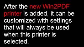 How to add a new PDF printer that has unique save settings