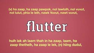 flutter meaning in English Ngawn