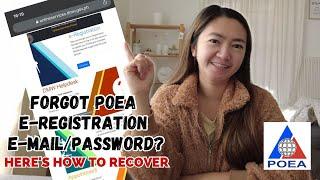 POEA E-Registration: How to recover email address/ password?