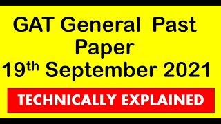 NTS GAT GENERAL PAST PAPER-19TH september 2021| NTS gat past paper with solution|