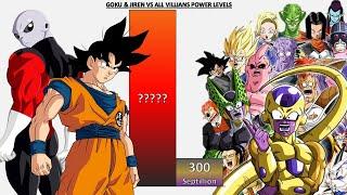 Goku & Jiren VS All Villains POWER LEVELS - DB/DBZ/DBGT/DBS