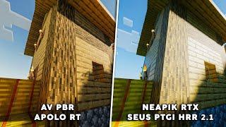 NEAPIK RTX + SEUS PTGI HRR 2.1 vs AV PBR + APOLLO RT | Minecraft Graphics Comparison PART 2