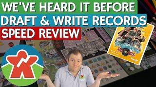 Draft & Write Records - Board Game Review - We've Heard It Before