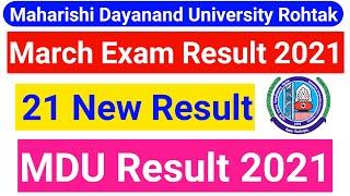 MDU 21 New Result 2021 || MDU Latest Result || MDU March 2021 Exam Result || #mduresult