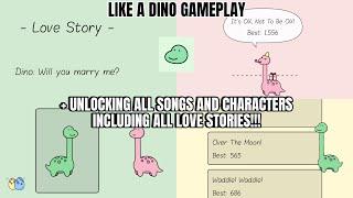 [Super_Toki] Like a Dino! Gameplay - Unlocking All Songs and Characters Including all Love Stories!!