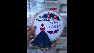 Embroidery hoop art, birthday hoop. #shorts #embroidery #birthdaycard #embroideryart