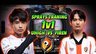 PUBG Mobile Malaysia : SPRAY TRANING 1v1 UHIGH vs FIREN