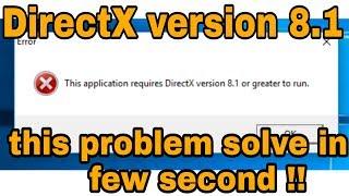 how to install directx 8.1 on windows 10 /// DirectX version 8 1 [Best Solution] OFFLINE // IN HINDI