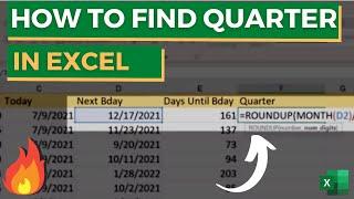 Quarter Formula in Excel | How to Calculate Quarter in Excel | Excel Formulas