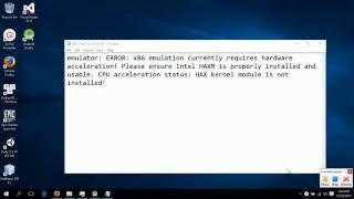 Android Solution to  "ERROR: x86 emulation currently requires hardware acceleration!"