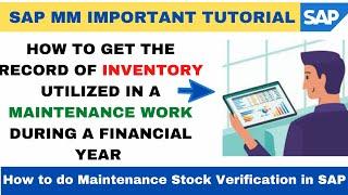 How to get the report of inventory utilized in Maintenance Job. Goods used against MO in SAP .