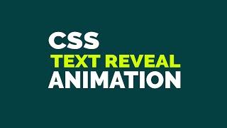 Text Reveal animation CSS | CSS text animation | CSS text reveal with sliding animation