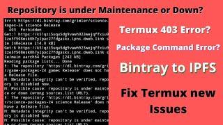 How to Solve Termux Package Command Errors? Termux Repository is under Maintenance or Down?