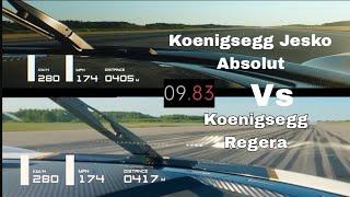 Koenigsegg Regera Vs Jesko Absolut 0-400 km/h Acceleration Analysis Frame by Frame