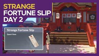[World Quest Guide] Strange Fortune Slip - Day 2 | Inazuma and Narukami Shrine | Genshin Impact 2.4