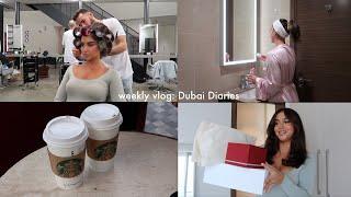 weekly vlog living in Dubai  getting my hair done, luxury shopping haul, facial & party brunch