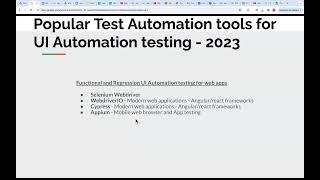 Popular UI Automation Tools | Selenium Webdriver | WebdriverIO | Cypress | Appium