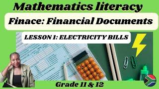 Grade 12 Maths Literacy Finance: Financial documents