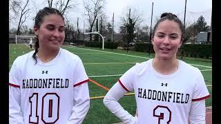 HMHS sister duo Stella & Lena Stolarick speak after leading the Bulldawg’s past No. 4 Shawnee, 12-6!