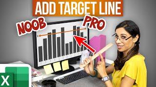 How to Create Dynamic Target Line in Excel Chart (Noob vs Pro Trick)
