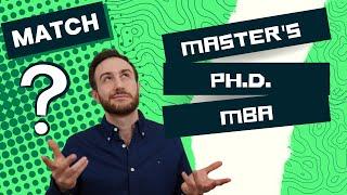 Master's, Ph.D., MBA are they worth it to MATCH®? || What should you consider before applying?