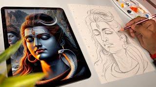 Draw With Me - Lord Shiva Drawing,  Mahadev Drawing,  Outline Tutorial 