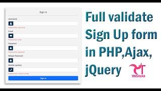 2.[ Insert database ] how to make full validated form in php ,ajax ,jquery in hindi