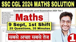 Set-1- SSC CGL 2024 (9 Sept, 1st Shift) Maths Solution by Rohit Tripathi- CGL Solved Paper