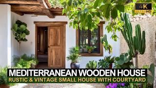 Timeless Mediterranean Wooden House Inspiration: Rustic & Vintage Small House with Oasis Courtyard