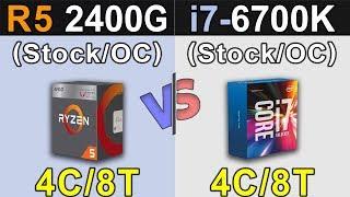 Ryzen 5 2400G Vs. i7-6700K | Stock and Overclock | New Games Benchmarks