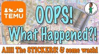 UH-OH! What did I do!? WHOA! Sticker & Washi #temuhaul ‼️   #temu #stickers #washitape