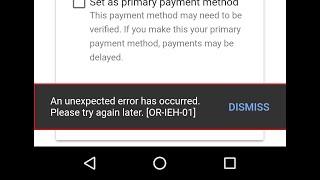 An unexpected error has occurred. Please try again later. [OR-IEH-01] - Google Adsense Payments