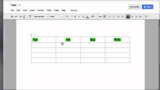 Creating & Formatting tables in Google Docs