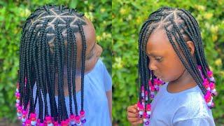 CUTE & EASY KIDS KNOTLESS BOX BRAIDS WITH BEADS 
