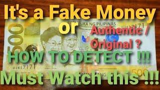 How to detect fake piso bills,  most likely 500 and 1000 denomination ..