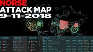 Norse Attack Map - Recorded 9-11-2018 - BotNet / DDoS Live