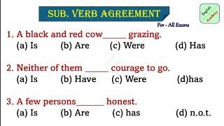 Subject Verb Agreement practice set 11 #ssc #mts #chsl #mggs #englishacademy #subjectverbagreement