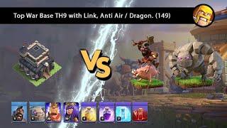 Top War Base TH9 with Link, Anti Air/ dragon (149)