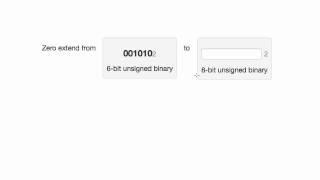 Example zero-extension of an unsigned binary number