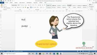 MS Word 2013 - Superscript and Subscript in MS Word 2013 in Windows 10