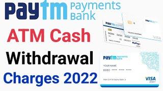 Paytm atm/debit card cash withdrawal charges | Paytm debit card charges | Paytm atm card charges