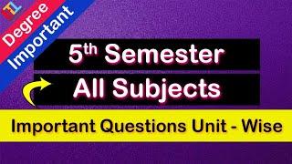 5th semester important questions unit wise | degree 3rd year | description timing | EducatedTechTips