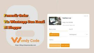 formulir order via whatsapp dan email di blogger